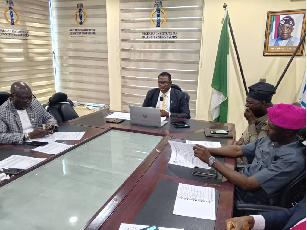 NIQS President QS Kene Nzekwe delivers remarks on fiscal reforms and infrastructure governance in Abuja.