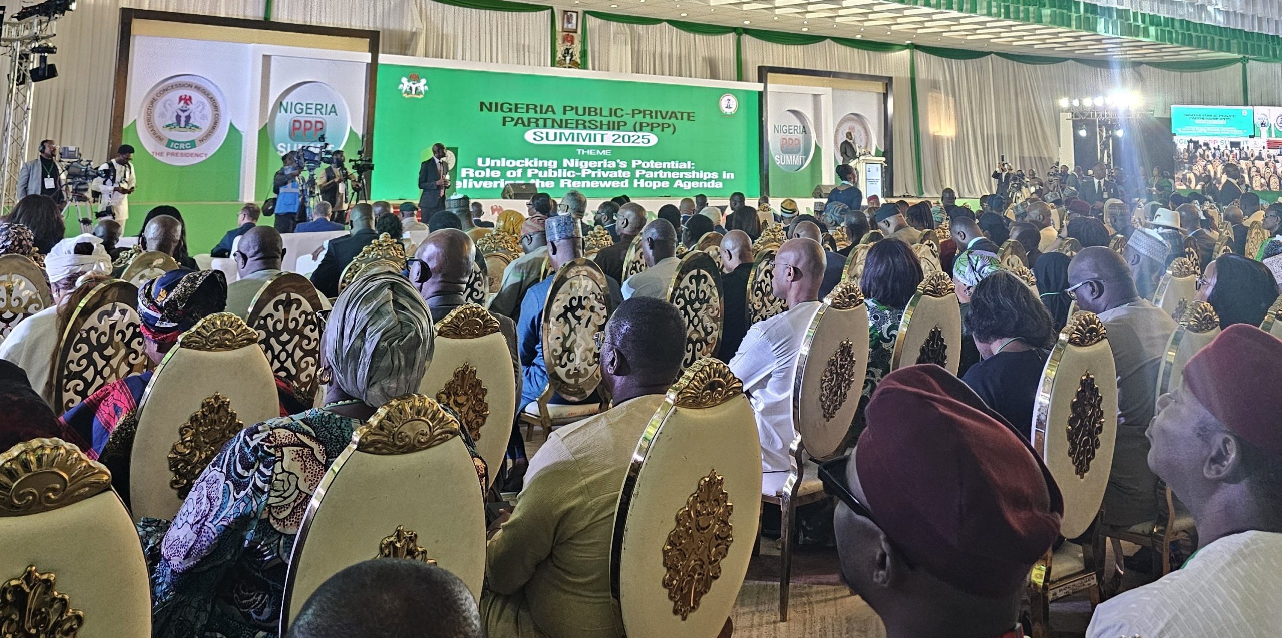Vice President Shettima speaking at the Nigeria PPP Summit 2025, promoting private sector collaboration in infrastructure development.