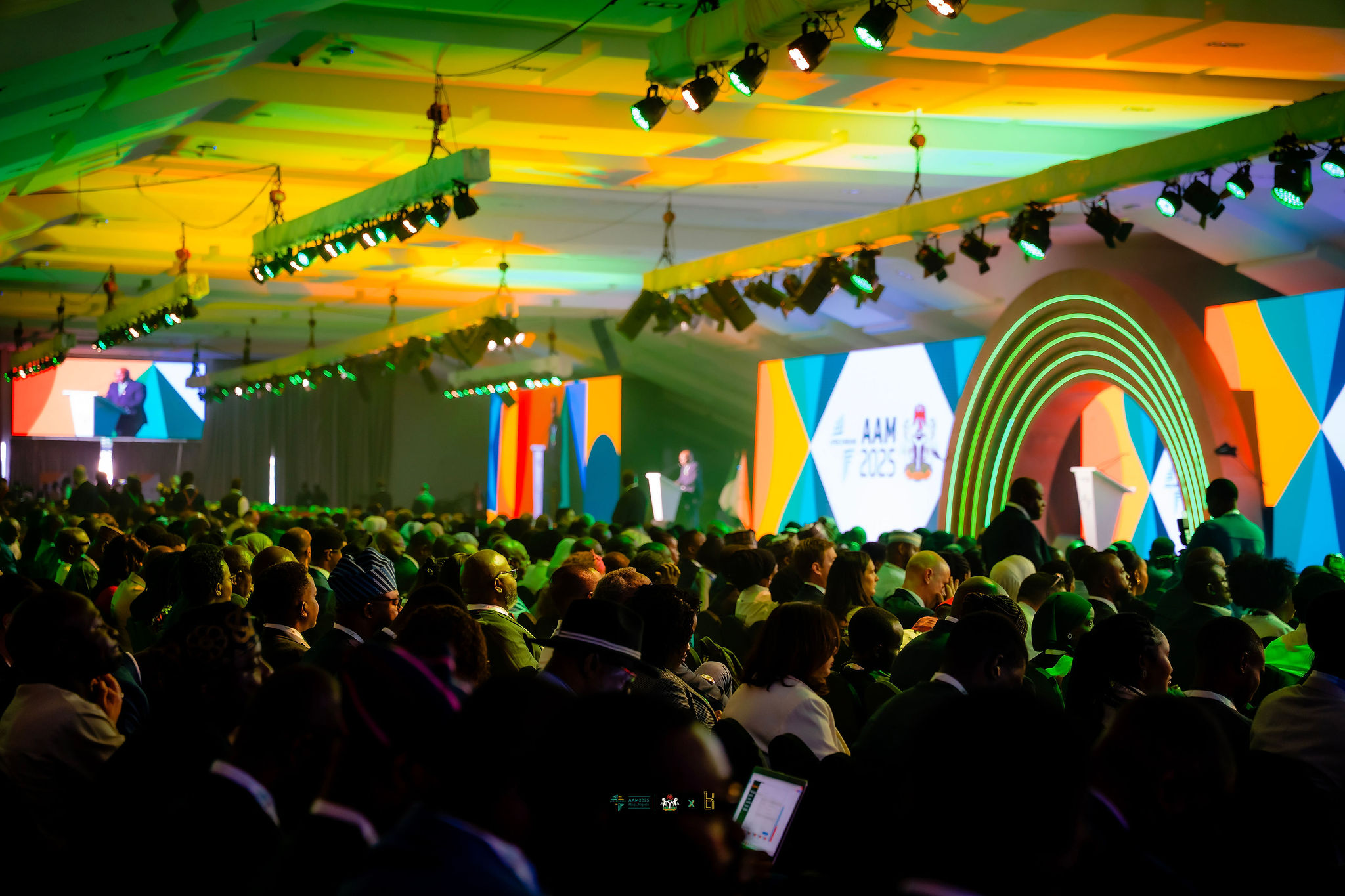 Vice President Shettima speaking at AFREXIM Bank Annual Meeting in Abuja, highlighting Nigeria's $52 billion development collaboration with the bank.
