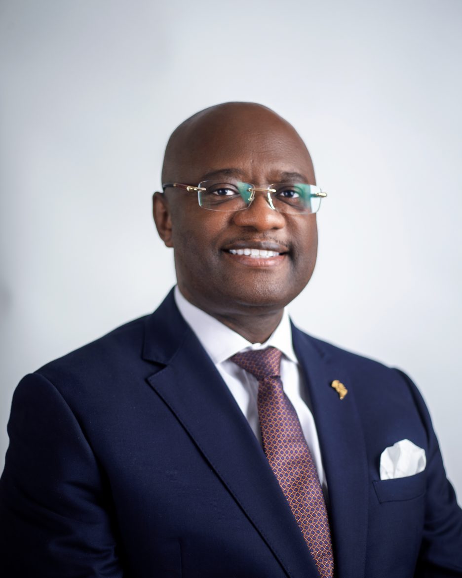 Dr George Elombi speaking at Afreximbank Annual Meetings in Abuja after being appointed President