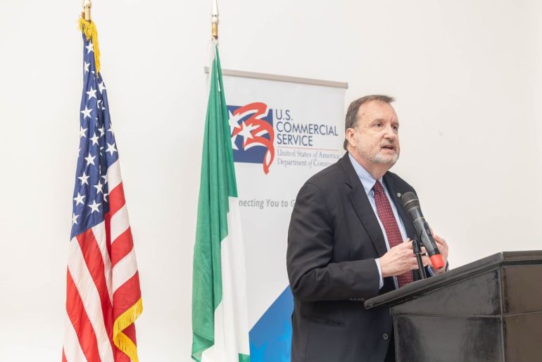 Picture Caption: U.S. Ambassador to Nigeria, Richard Mills Jr. delivering speech during the program in Abuja
