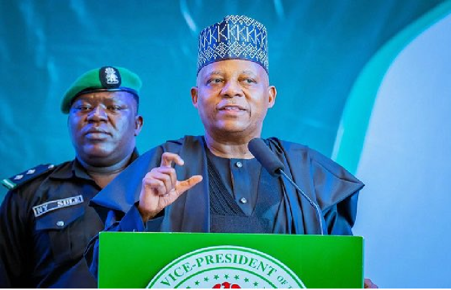 Vice President Shettima speaking at the Nigeria PPP Summit 2025, promoting private sector collaboration in infrastructure development.