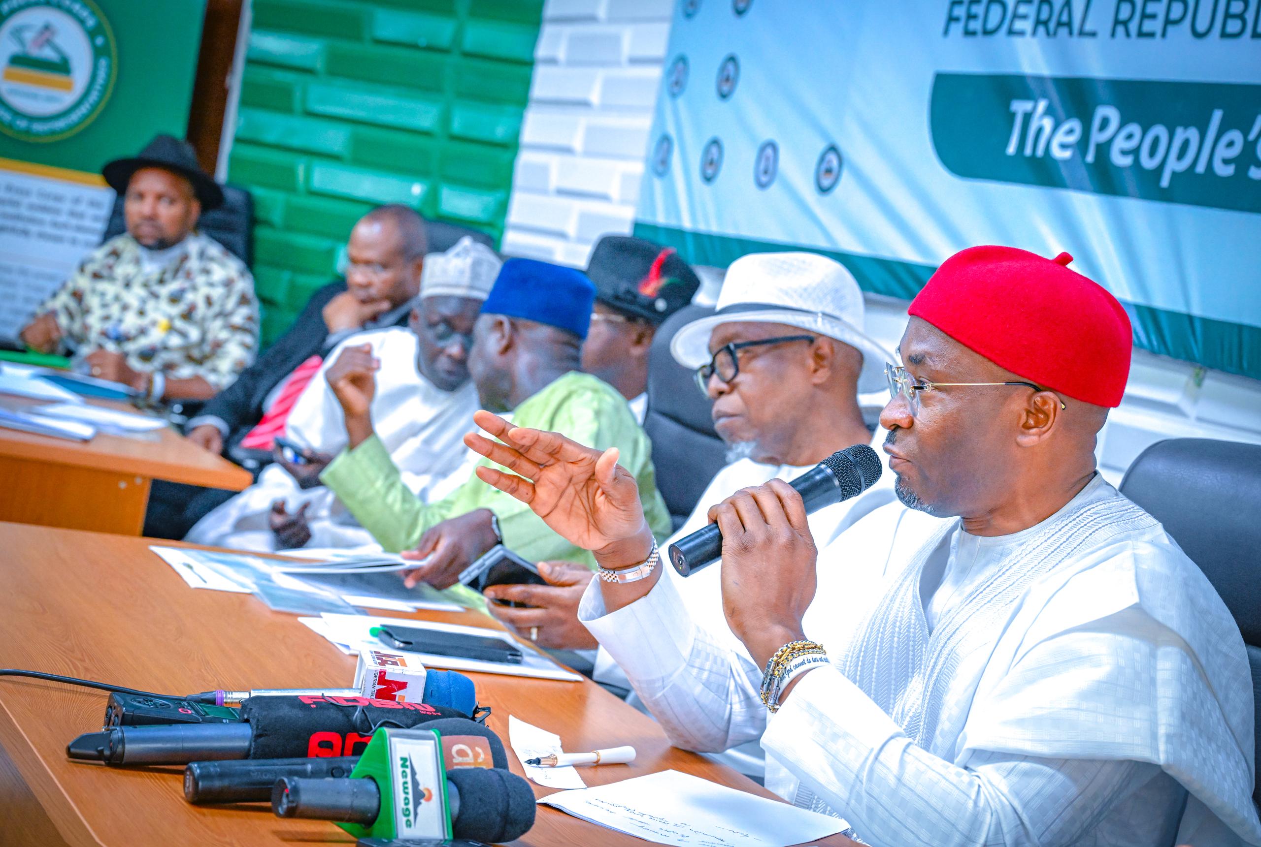 Benjamin Kalu at Constitution Review press briefing in Abuja, July 2025