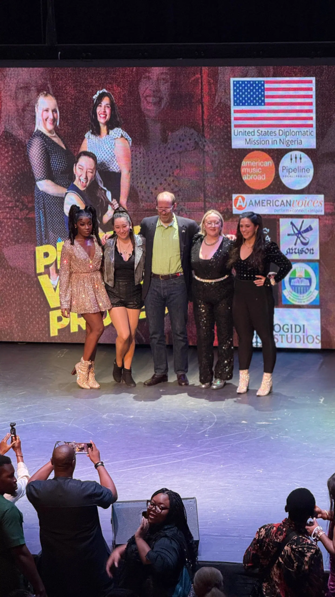 Nigerian singer Modola performs her viral hit “Talk” at the U.S. Mission Grand Showcase Concert in Lagos