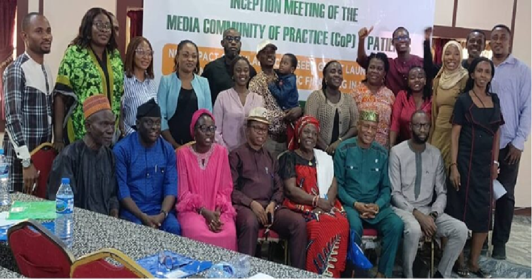 Advocacy group representatives at a press conference urging Nigeria’s government to fund NCD treatment and strengthen Universal Health Coverage