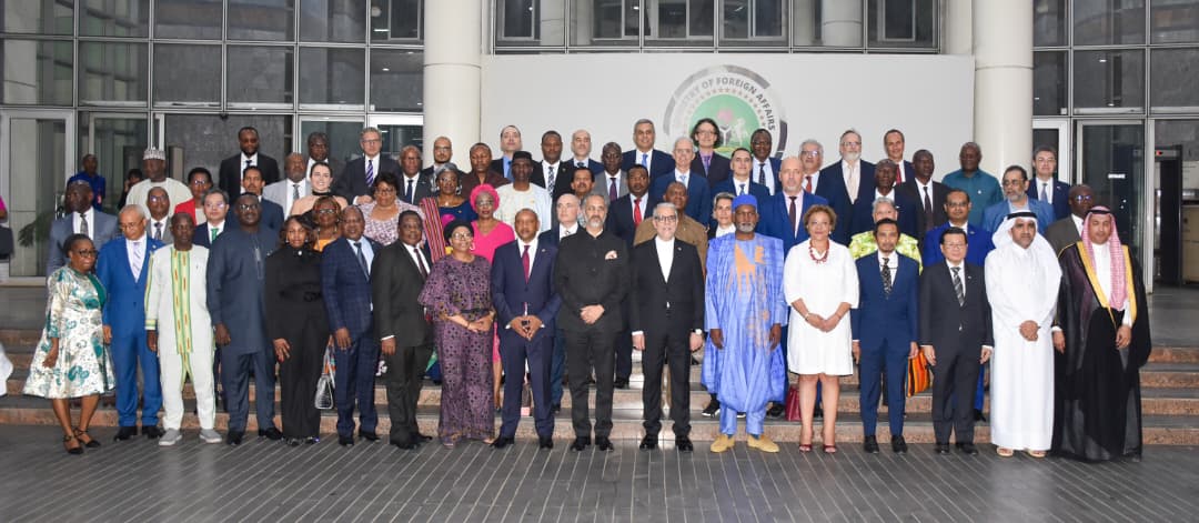 Nigeria’s Foreign Affairs Minister Yusuf Tuggar addresses diplomats at the 2026 New Year reception in Abuja