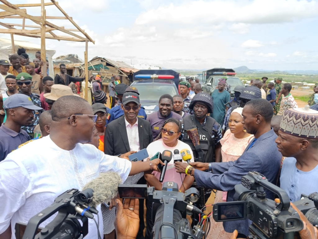 FCTA enforcement officials during security operations targeting illegal settlements and criminal hideouts in Abuja suburbs.
