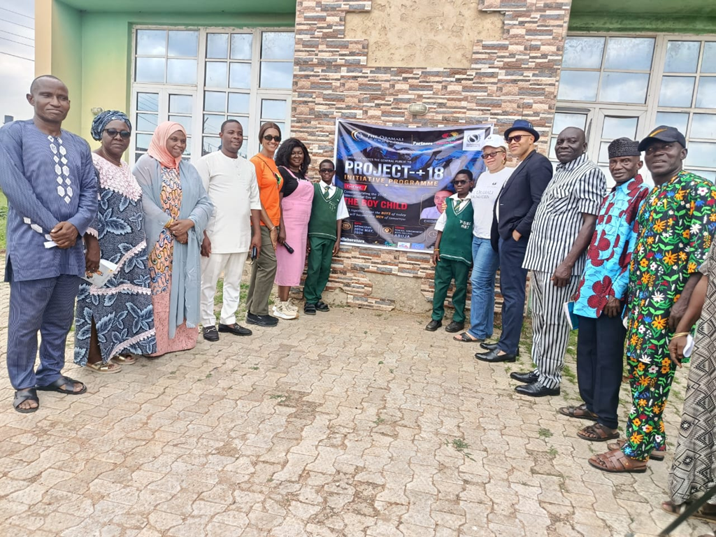 Students and organisers at the 2026 International Day of the Boy Child event at Federal Government Boys College, Wuye, Abuja, during mentorship and awareness activities.