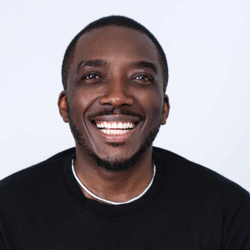 Nigerian comedian Bovi Ugboma speaking during an event where he suggested a five-year marriage renewal system.