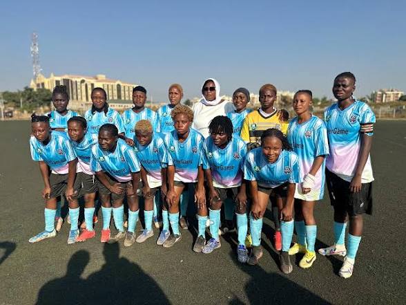 FOSLA Academy football players in action during the National Schools Football Championship finals at the Moshood Abiola National Stadium in Abuja