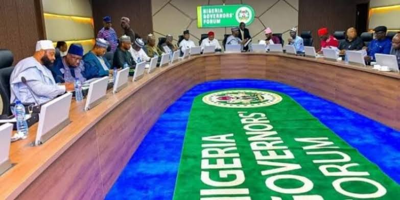 Members of the Nigeria Governors’ Forum during a meeting where they discussed state police, renewable energy projects, and agricultural development initiatives.