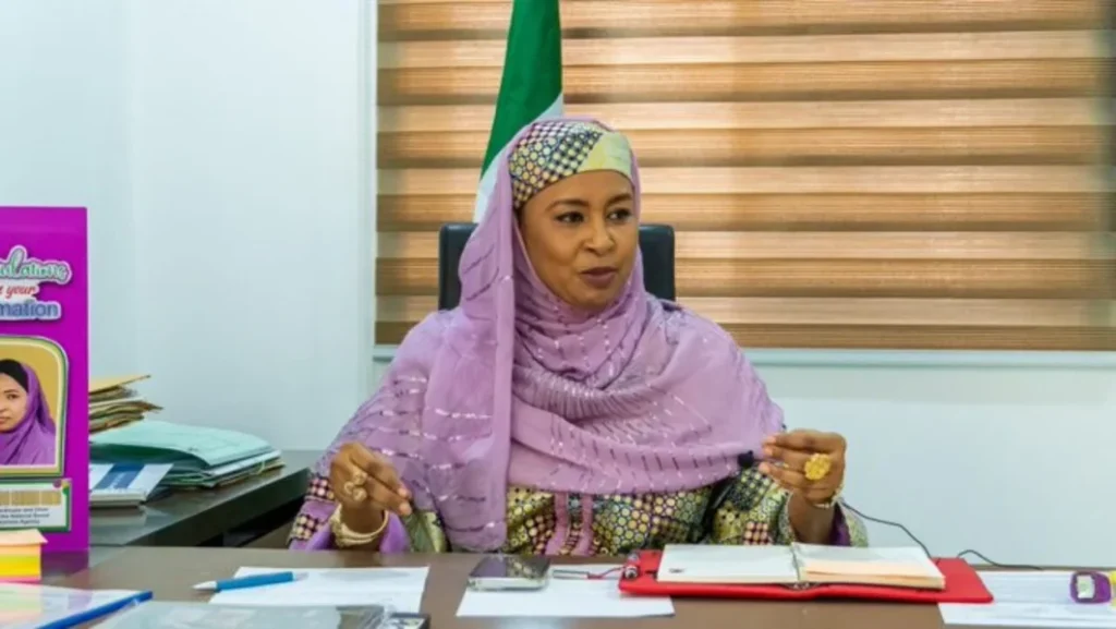 Former NSIPA CEO Halima Shehu speaks during a televised interview addressing allegations over the agency's finances