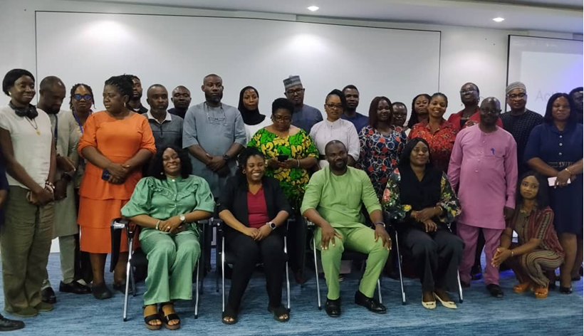 Dr. Nnakelu Eriobu addresses journalists during the IHVN A-STEP antimicrobial resistance reporting workshop organised with the Nigeria AMR Media Alliance in Abuja.