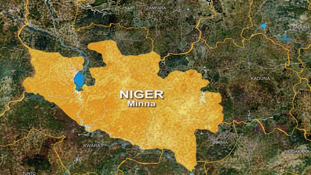 Scene of destruction following a communal clash in Rafi Local Government Area of Niger State, where homes were burnt and residents displaced after violence linked to a land dispute left multiple people dead