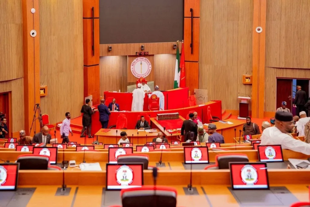 Senator Orji Kalu addressing the Senate during deliberations on the expanded Safe Schools Initiative investigation