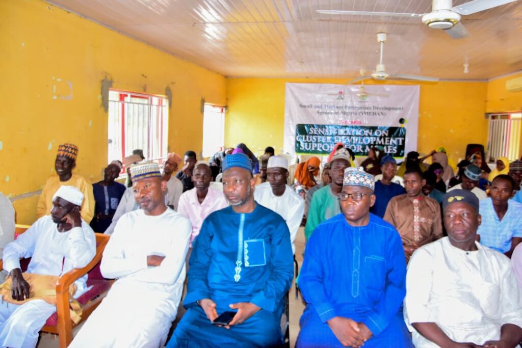 Officials of Small and Medium Enterprises Development Agency of Nigeria (SMEDAN) unveiling a clean energy and enterprise development programme aimed at supporting MSME clusters in Kano State to reduce production costs and improve competitiveness.