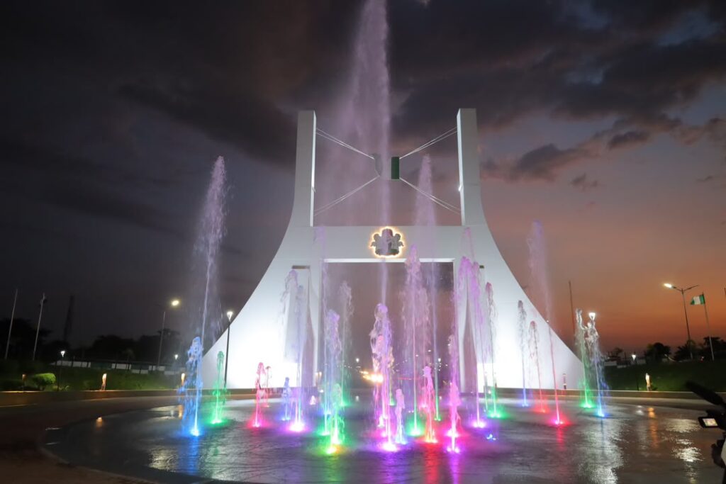 President Bola Tinubu during the unveiling of the newly remodeled Abuja City Gate in the Federal Capital Territory.