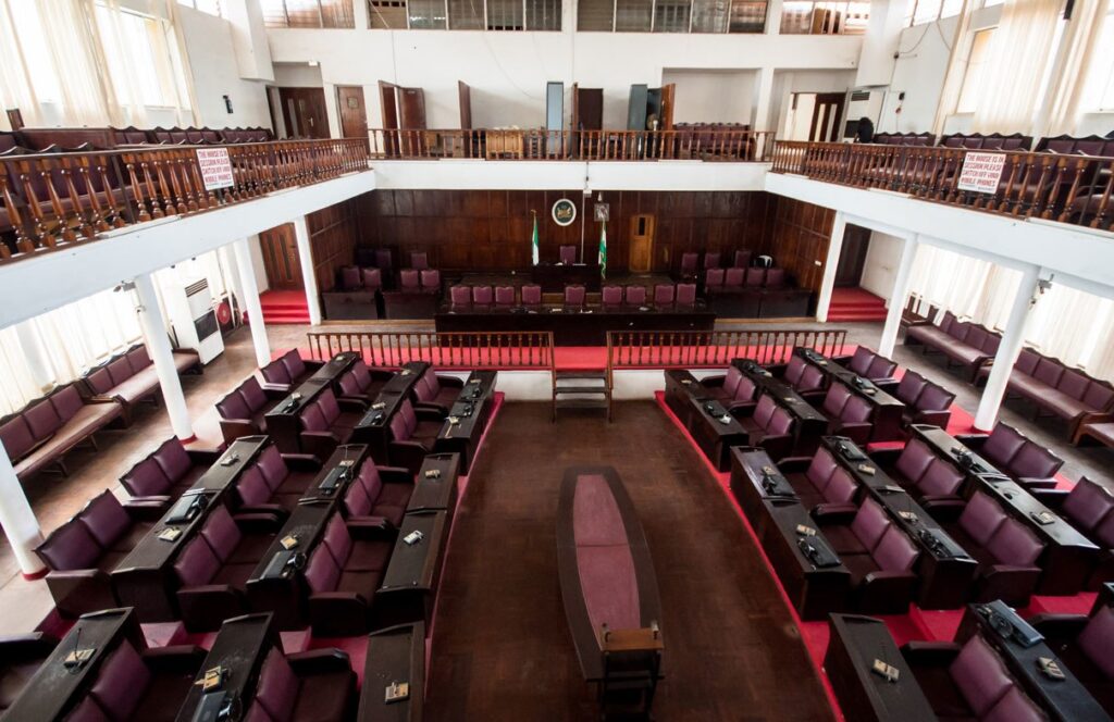 Ondo State House of Assembly lawmakers during plenary amid moves to impeach Speaker Olamide Oladiji over alleged financial misconduct