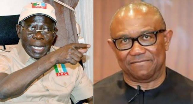 President Bola Tinubu, Peter Obi and Senator Adams Oshiomhole amid political reactions to recent comments on national television.