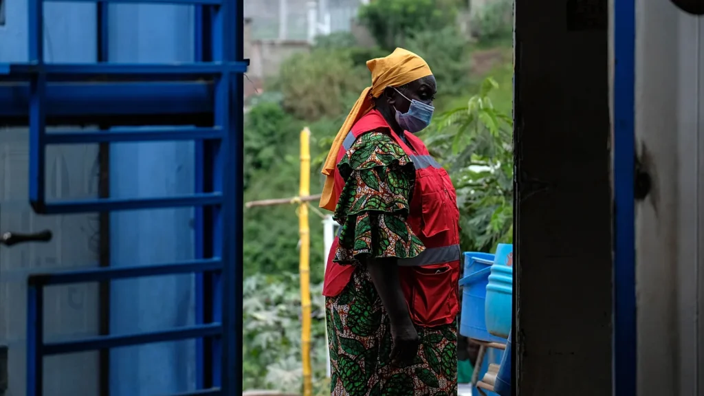WHO officials and Ugandan health authorities during the Ebola outbreak response.