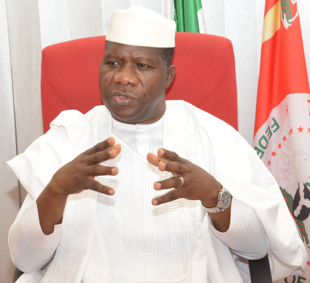 Senate Leader Opeyemi Bamidele speaking at an event
