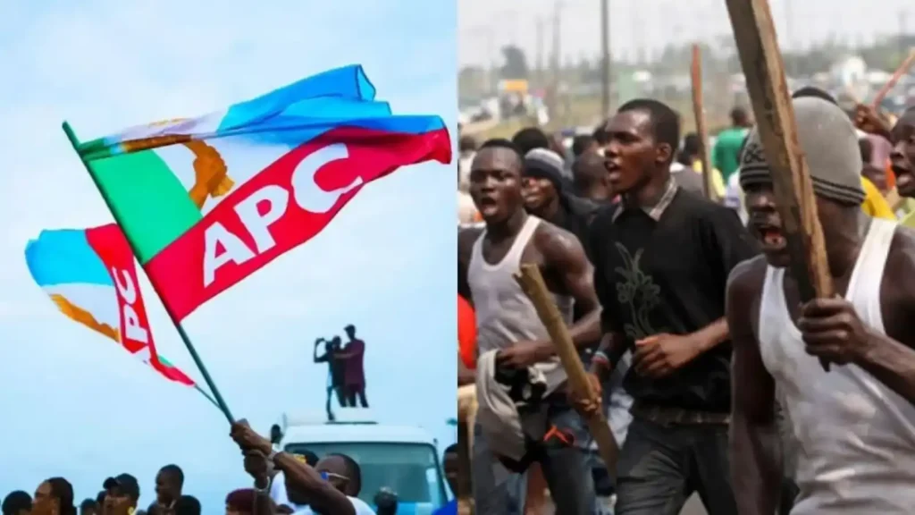 Security personnel at a political gathering in Ilesa, Osun State