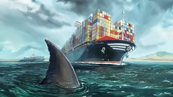 Commercial vessel sailing through the Red Sea amid regional tensions