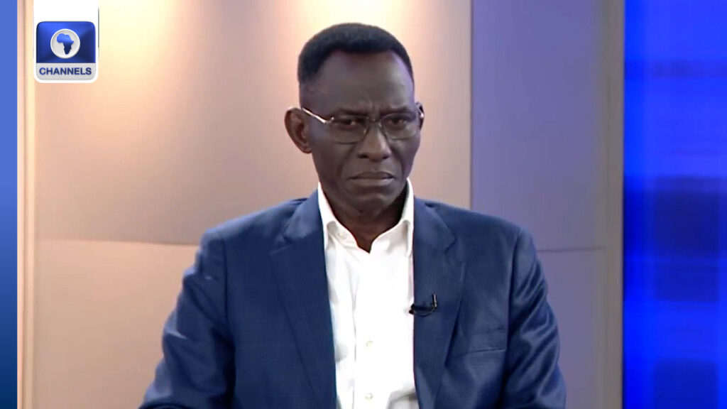 Former Defence Chief Lucky Irabor speaking on security issues