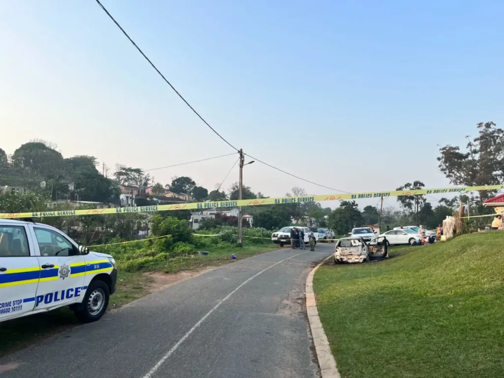 Police investigate a deadly gun attack at a house in KwaMakhutha near Durban, South Africa.
