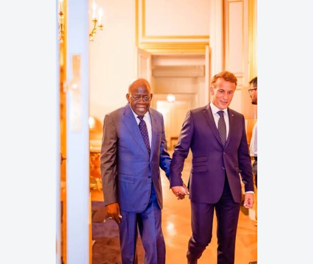 Tinubu Holds Private Dinner with Macron in Paris