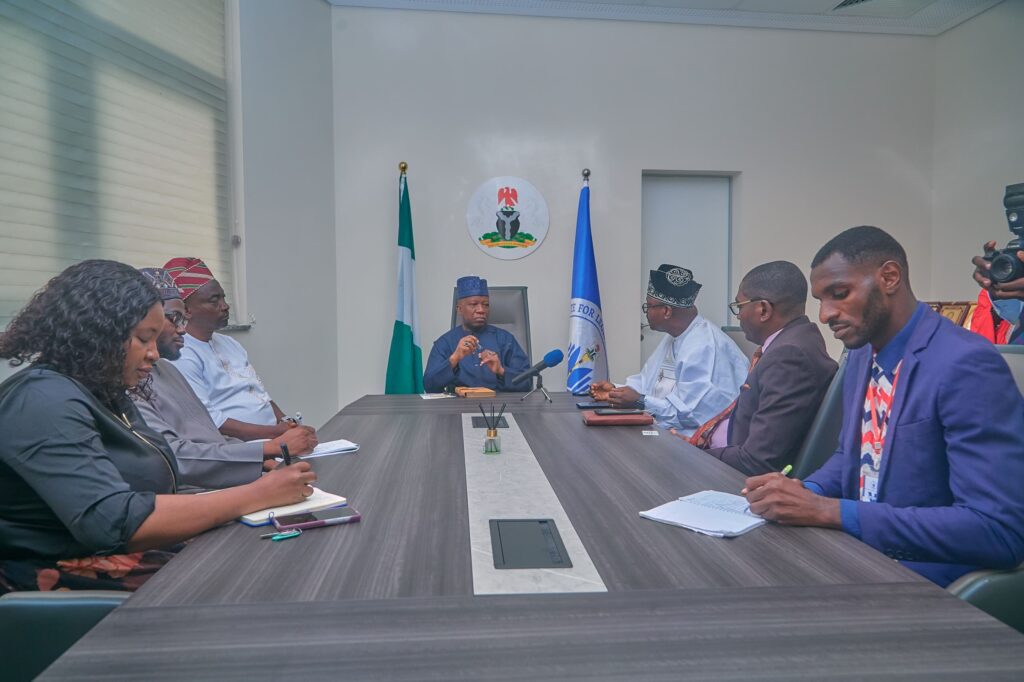 NILDS Director-General and AFICTA delegation during a meeting on AI and cybersecurity legislation in Abuja.