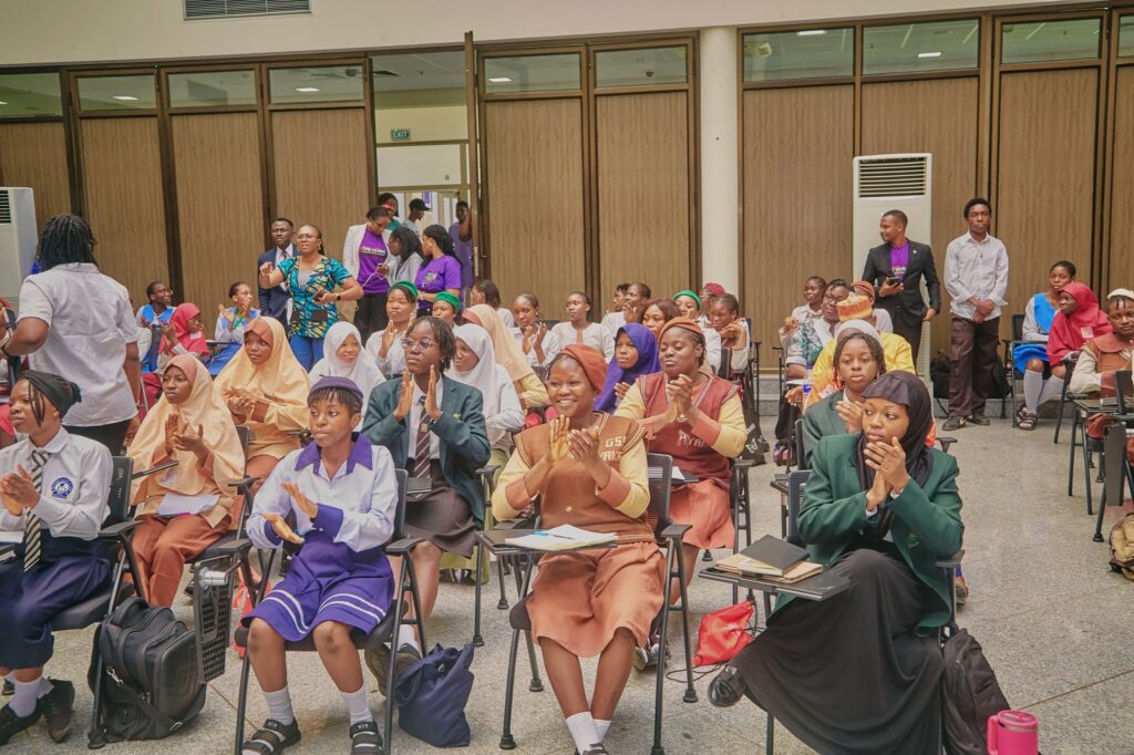 Female secondary school prefects at the NILDS Digital Leadership Workshop and Speech Contest.