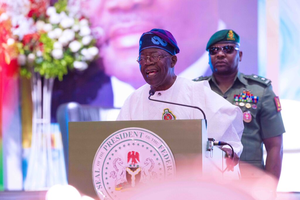 President Bola Tinubu speaking at a City Boy Movement event