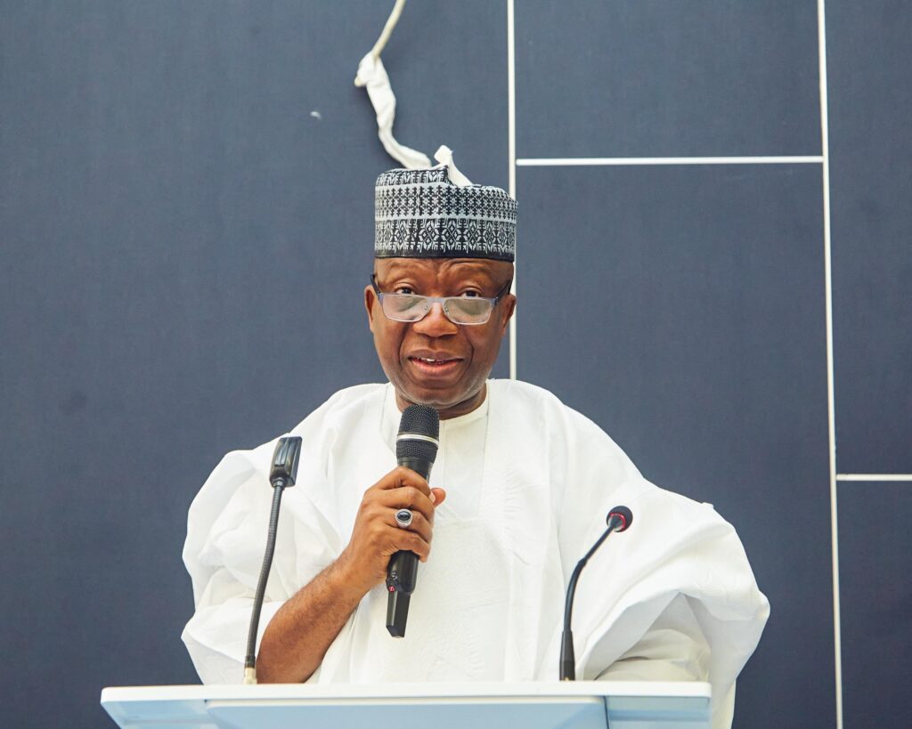 Professor Abubakar O. Sulaiman, Director-General of NILDS, delivering a speech during an official event.