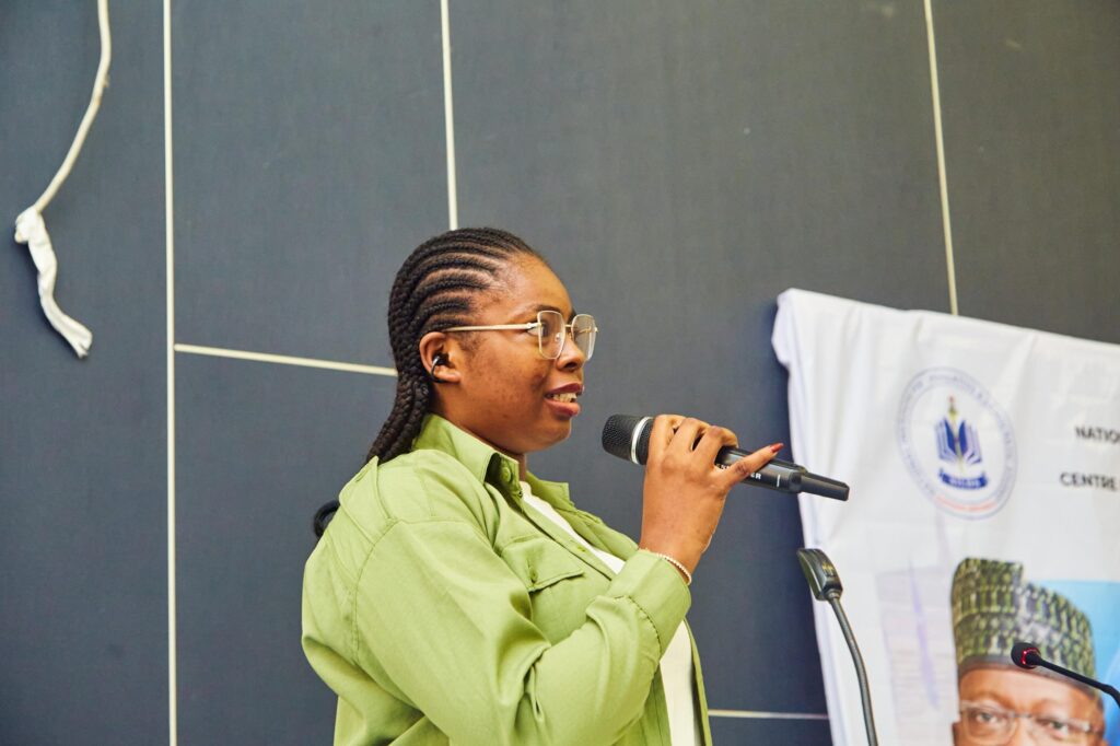 Princess Onyebuchi speaking at the event.